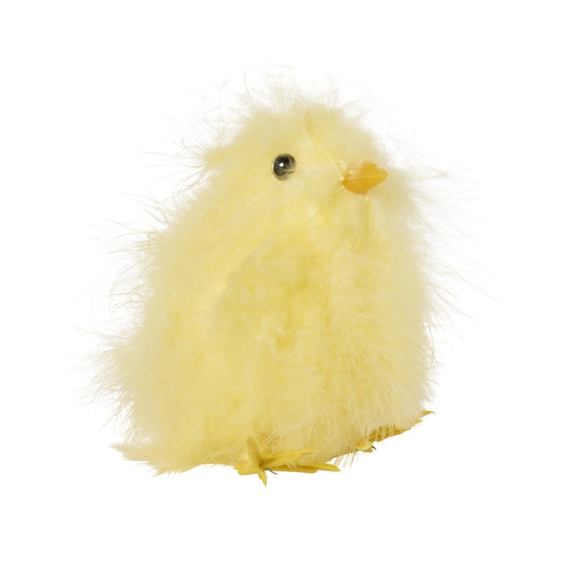 Kuikentjes met veren - geel - set van 6