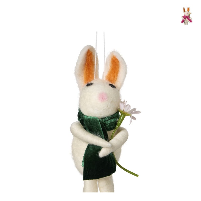 Hanger haasje met sjaal - multikleur - diverse varianten