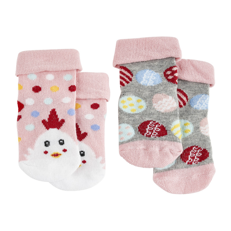 Kindersokken paasei - set van 2 - maat 56/68