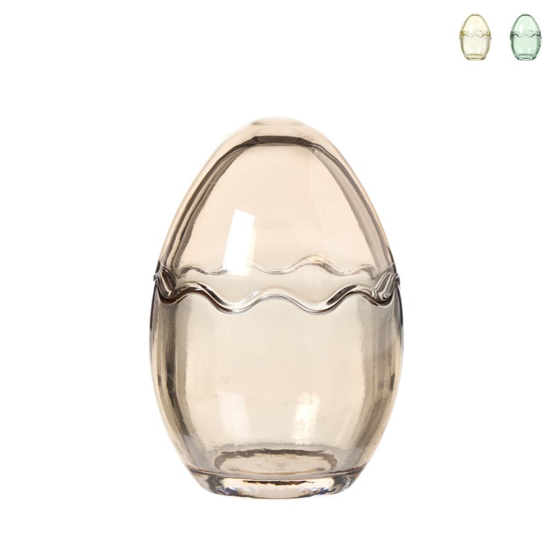 Beeldje ei in glas - multikleur - diverse varianten