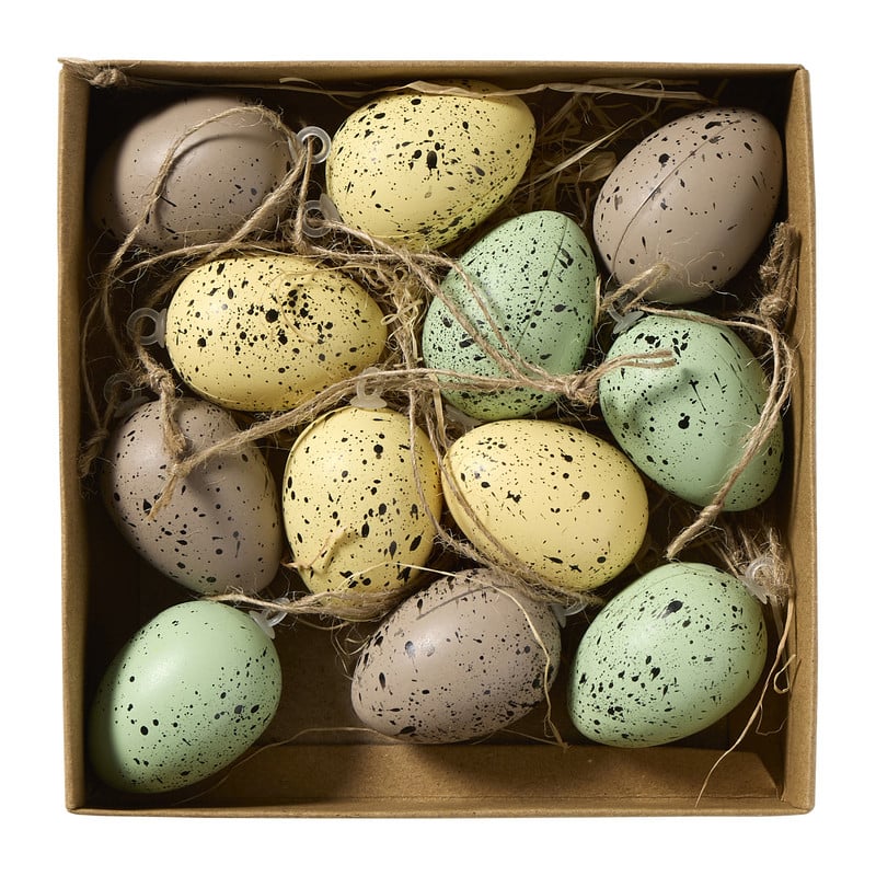 Decoratie-eieren in doosje - set van 12