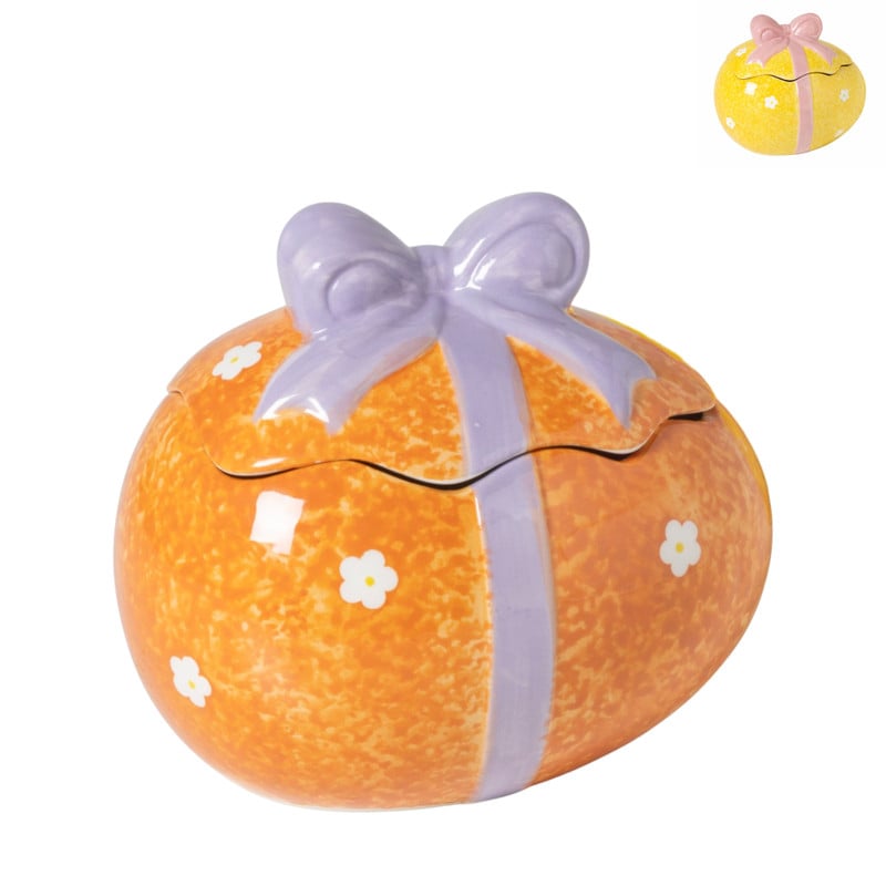 Beeldje ei met strik - multikleur - diverse varianten