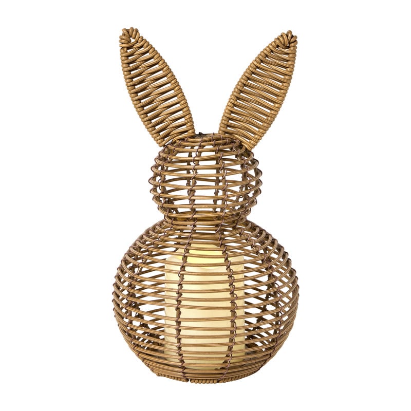 Rotan paashaas beeldje Danielle - bruin - ø17x31 cm