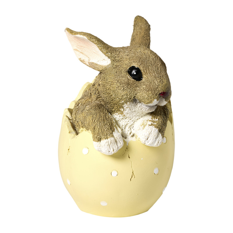 Paasbeeldje haas in ei groot - groen - 14x11x9 cm