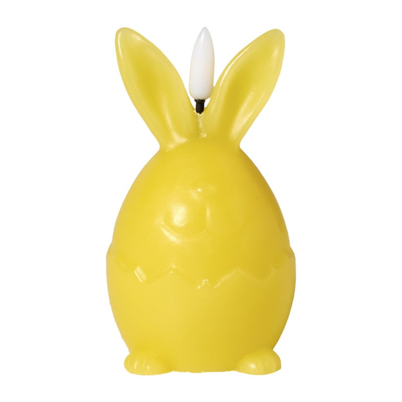 LED kaars paashaas - geel - ø6.4x11 cm