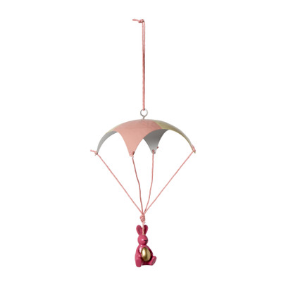 Paashanger parachute - roze - ø7x16cm