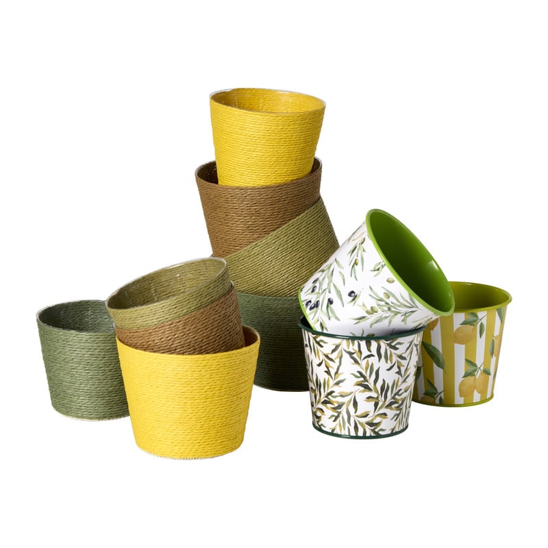 Bloempot mand klein - diverse varianten - ø12x9 cm