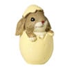 Beeldje paashaas in ei klein - geel - ø7x10.5 cm