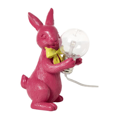 Lamp paashaas - roze - 10x7x5 cm