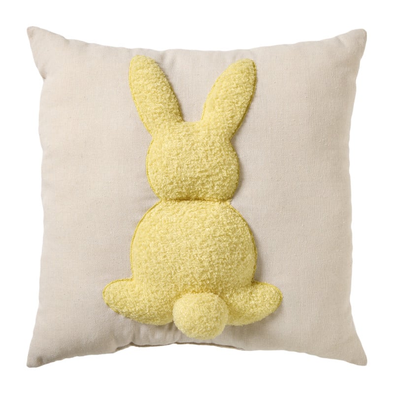 Kussen paashaas - beige/geel - 45x45 cm