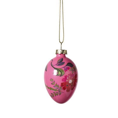 Paashanger ei bloemen - roze - ø5x7 cm