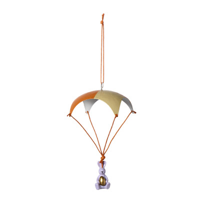 Paashanger parachute - oranje - ø7x16cm