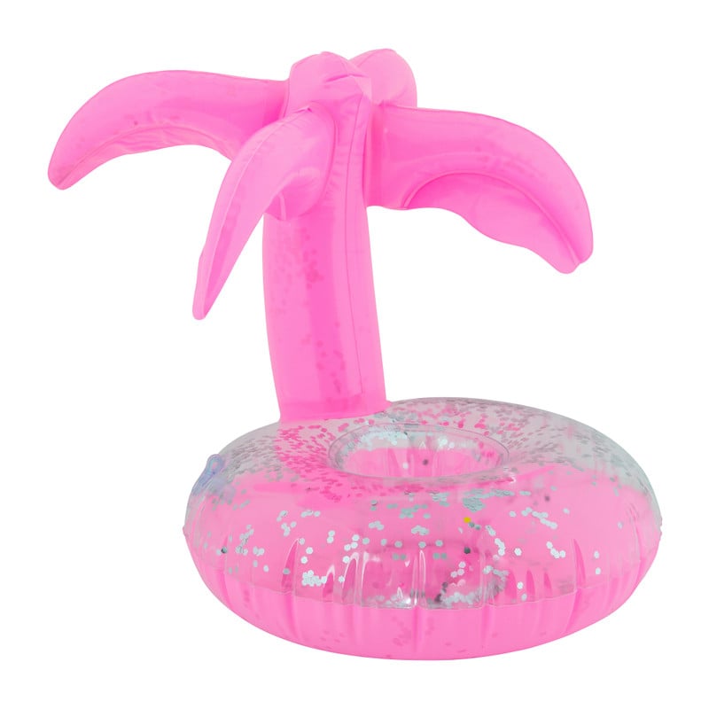 Palmboom drinkhouder - roze - 22x20x30 cm