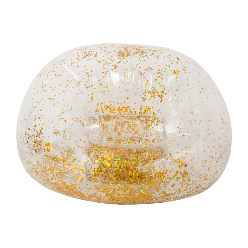 Opblaasbare glitterstoel - goud