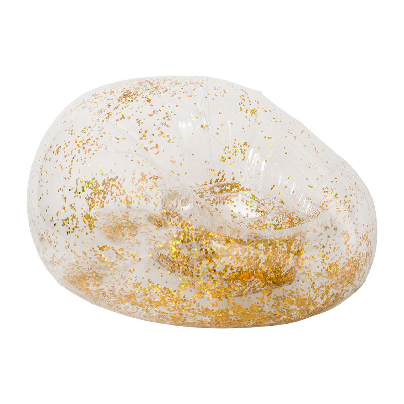 Opblaasbare glitterstoel - goud