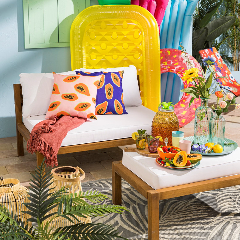 Luchtbed ananas - geel/groen - 182x81 cm