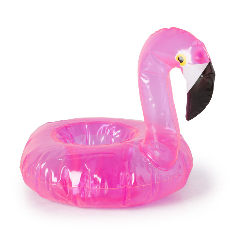 Drinkhouder flamingo - roze - 20x18 cm 