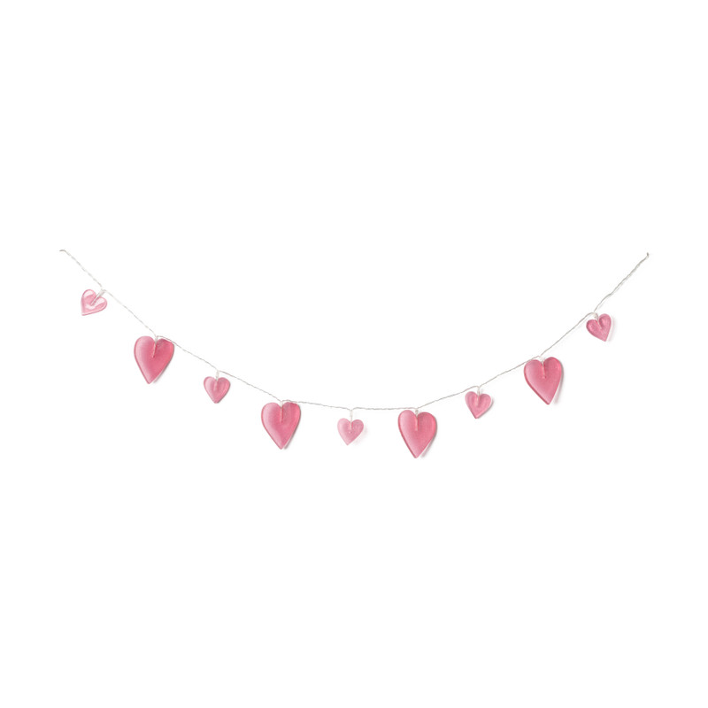 Lichtslinger hartjes - rood - 120 cm 