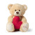Valentijn beer - bruin - 17x24x32 cm