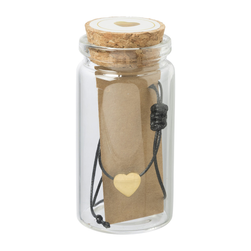 Armbandje in fles - diverse varianten - ø3.7x7 cm