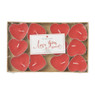 Waxinelicht hartjes - rood - set van 12 