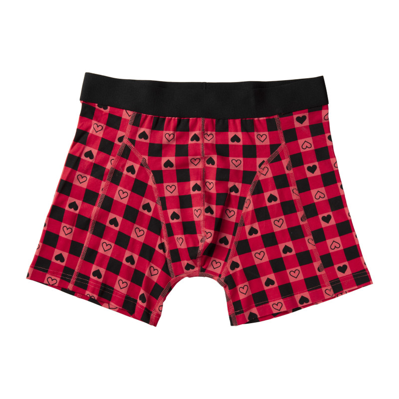 Valentijn boxer - rood/zwart geruit - maat L/XL