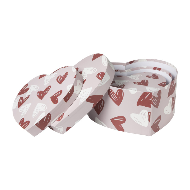 Cadeaudoos hartjes groot - 15x31x28 cm