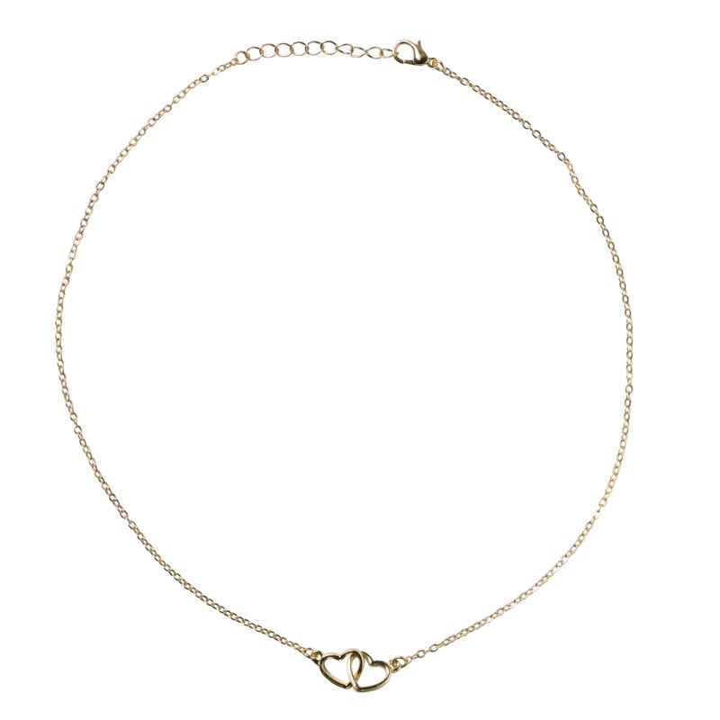 Ketting met hartjes - diverse varianten - goud