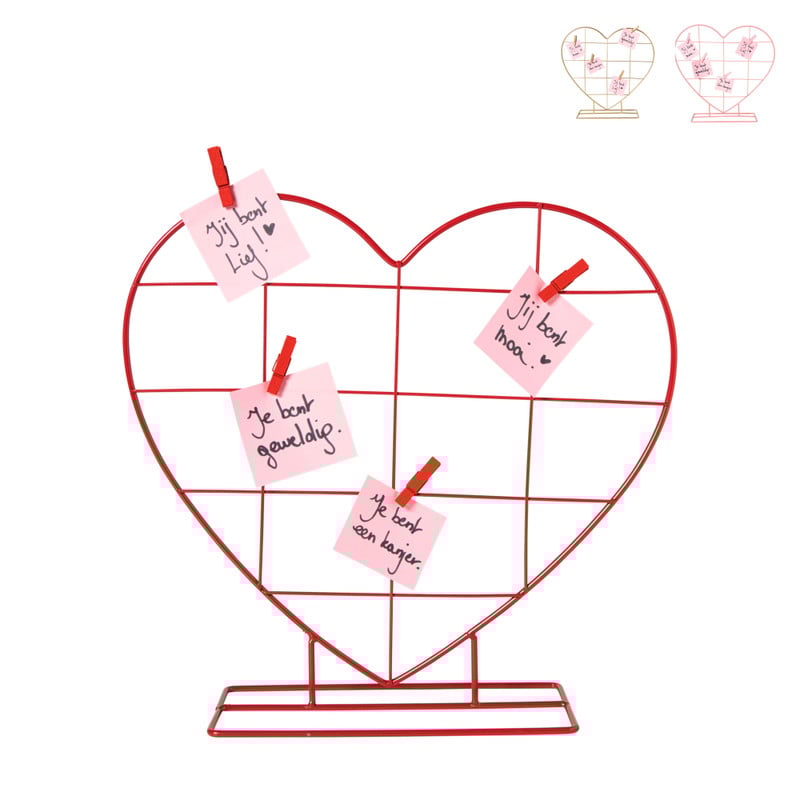 Fotorek hart met knijpers - rood - diverse varianten