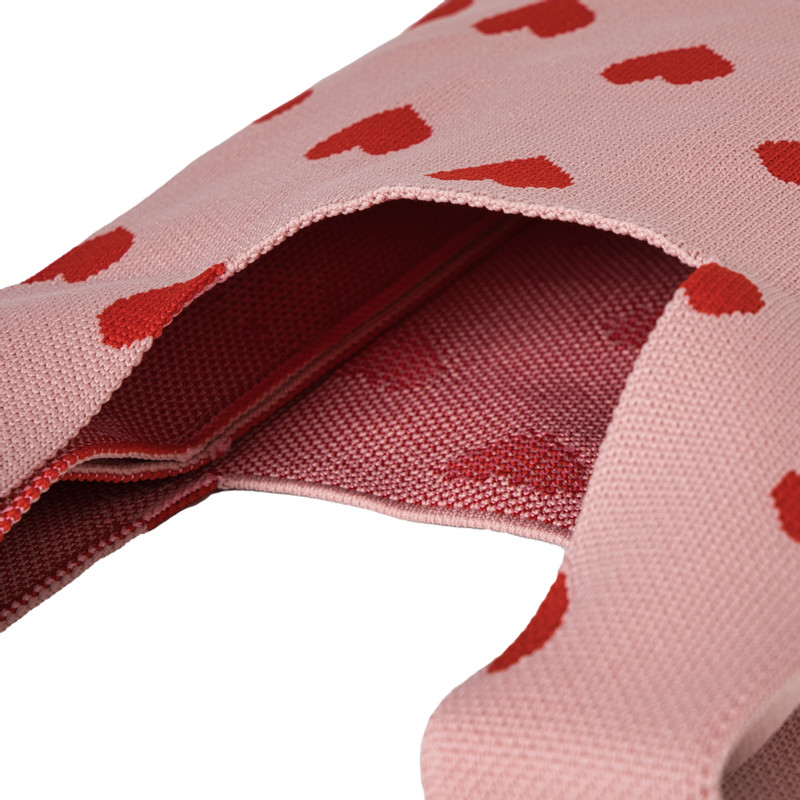 Tas hartjes - roze/rood - 20x34cm