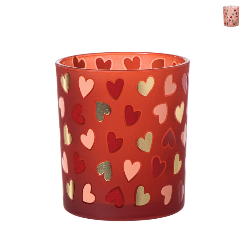 Waxinelichthouder hartjes klein - diverse varianten - ø7x8cm 