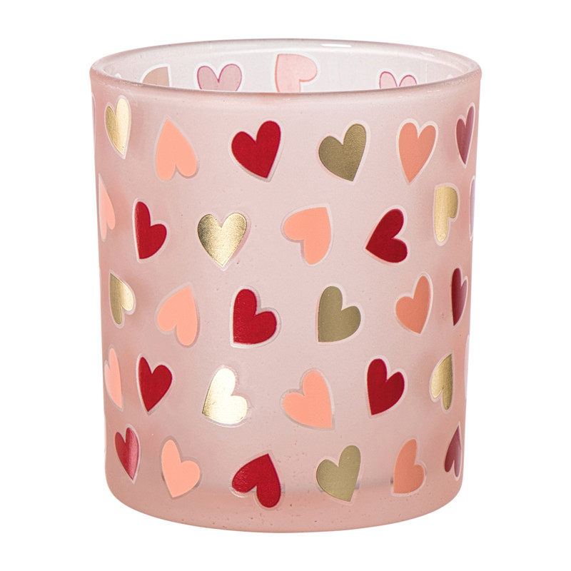 Waxinelichthouder hartjes groot - diverse varianten - ø8.8x10cm 