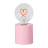 Led lamp hartje - roze - ø7.8x16.5 cm