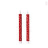 LED kaars hartjes - roze/rood - ø2.2x24 cm