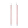 LED kaars hartjes - roze/rood - ø2.2x24 cm