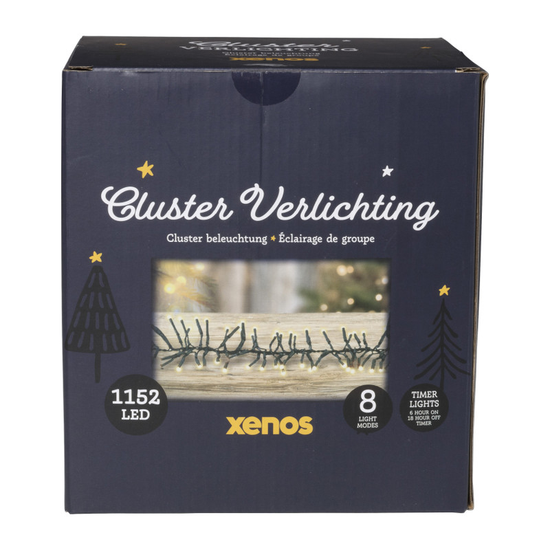 Clusterverlichting LED - warm wit - 1152 lampjes - 8 meter 