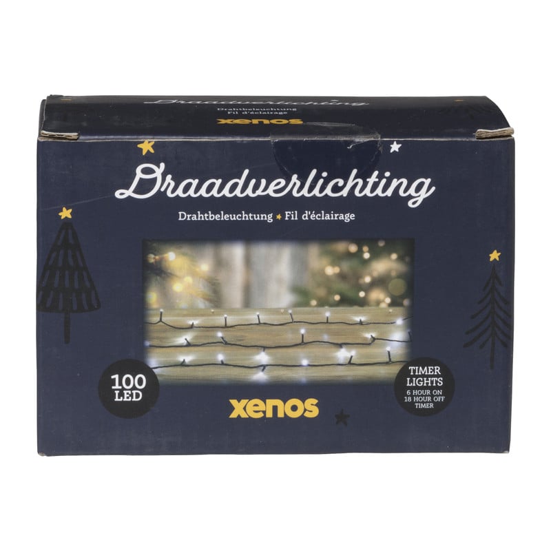 Kerstverlichting LED - klassiek wit - 100 lampjes - 7.5 meter 