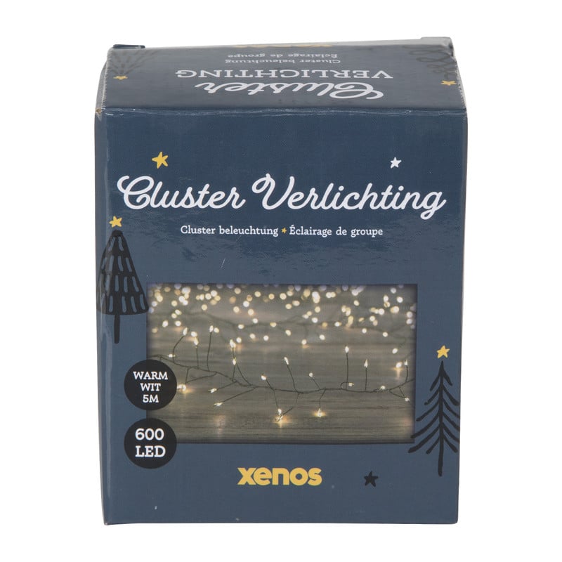 Cluster verlichting met LED lampjes - warm wit - 6.25 meter