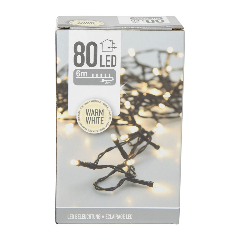 Buitenverlichting 80 LED - warm wit - 6 meter