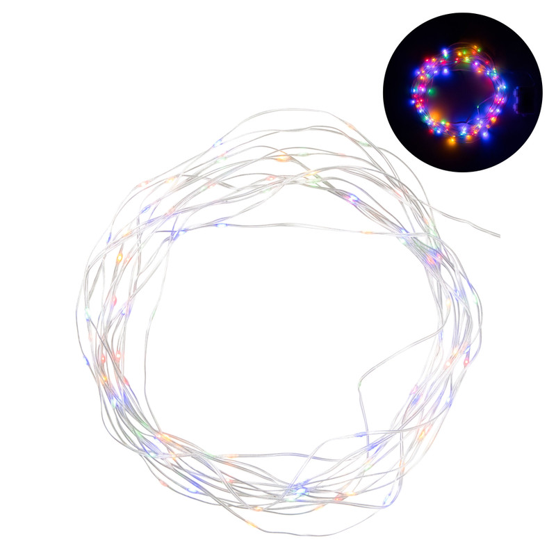 Kerstverlichting LED - multikleur - 100 lampjes - 30 cm