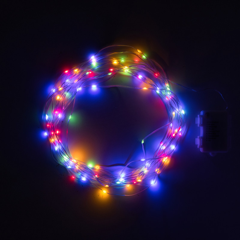 Kerstverlichting LED - multikleur - 100 lampjes - 30 cm