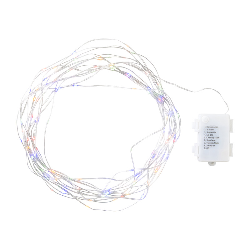 Kerstverlichting LED - multikleur - 100 lampjes - 30 cm