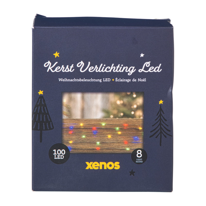 Kerstverlichting LED - multikleur - 100 lampjes - 30 cm
