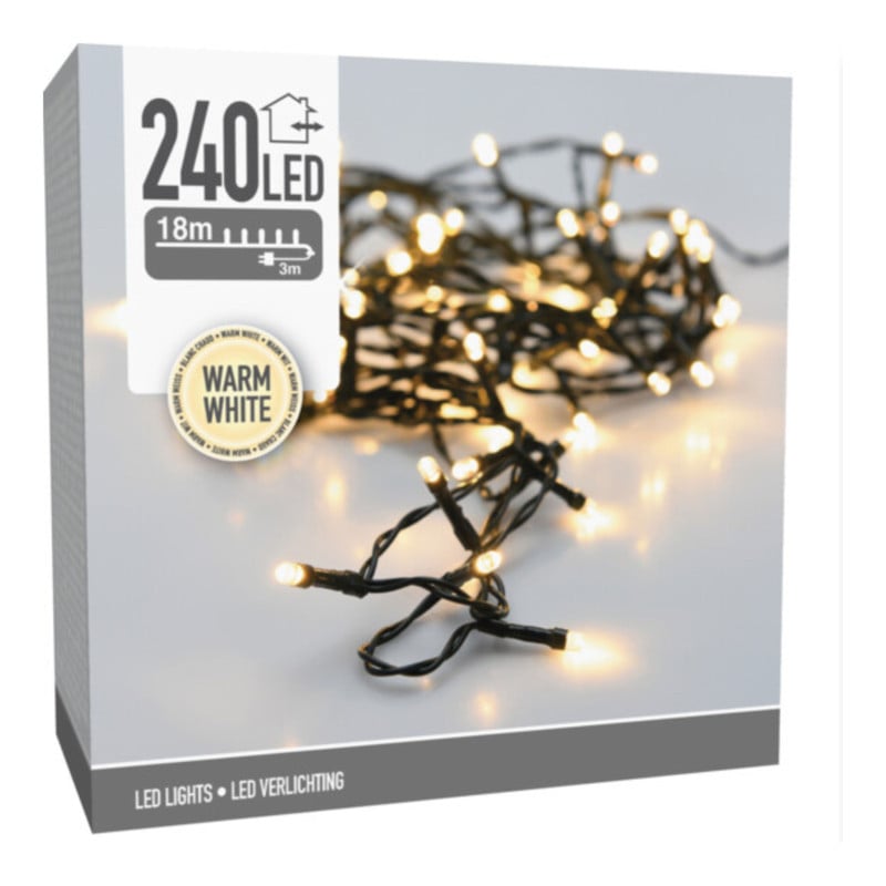 Kerstverlichting LED - warm wit - 240 lampjes - 18 meter
