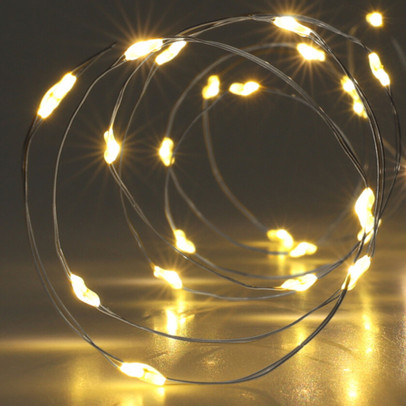 Zilverdraad verlichting met 40 LED lampjes - warm wit - 1.95 meter