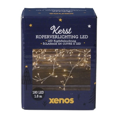Koperverlichting led 180 warm - zilverkleurig - 230 cm