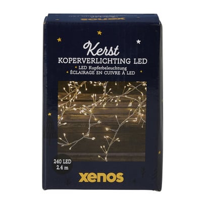 Koperverlichting led 240 warm - zilverkleurig - 240 cm