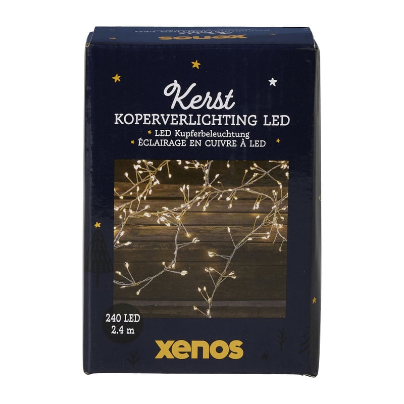 Koperverlichting led 240 warm - zilverkleurig - 240 cm