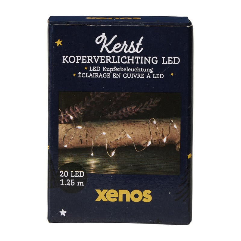 Koperverlichting led 20 warm - zilverkleurig - 95 cm