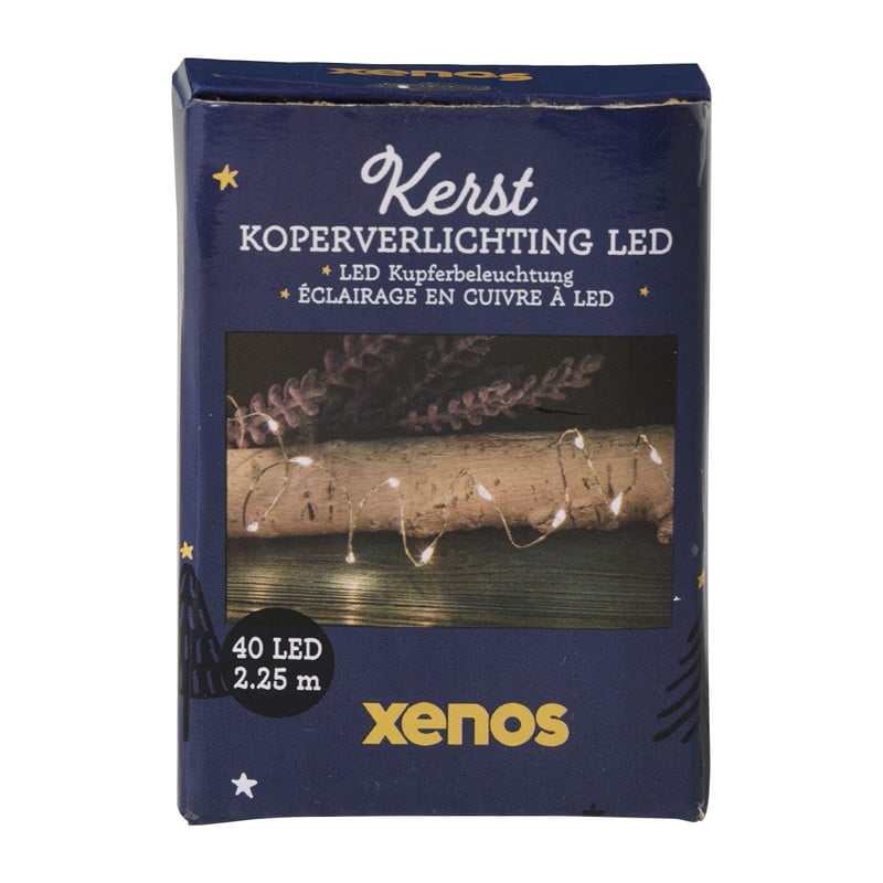 Koperverlichting led 40 warm - zilverkleurig - 195 cm